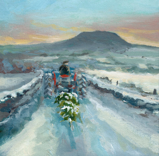 Irish Christmas card | Slemish Christmas card | Tractor Christmas card | Polly Gribben