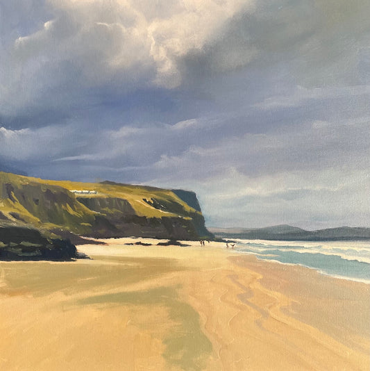 Irish landscape painting | Castlerock | Downhill cliffs | Donegal | storm cloud painting | Polly Gribben